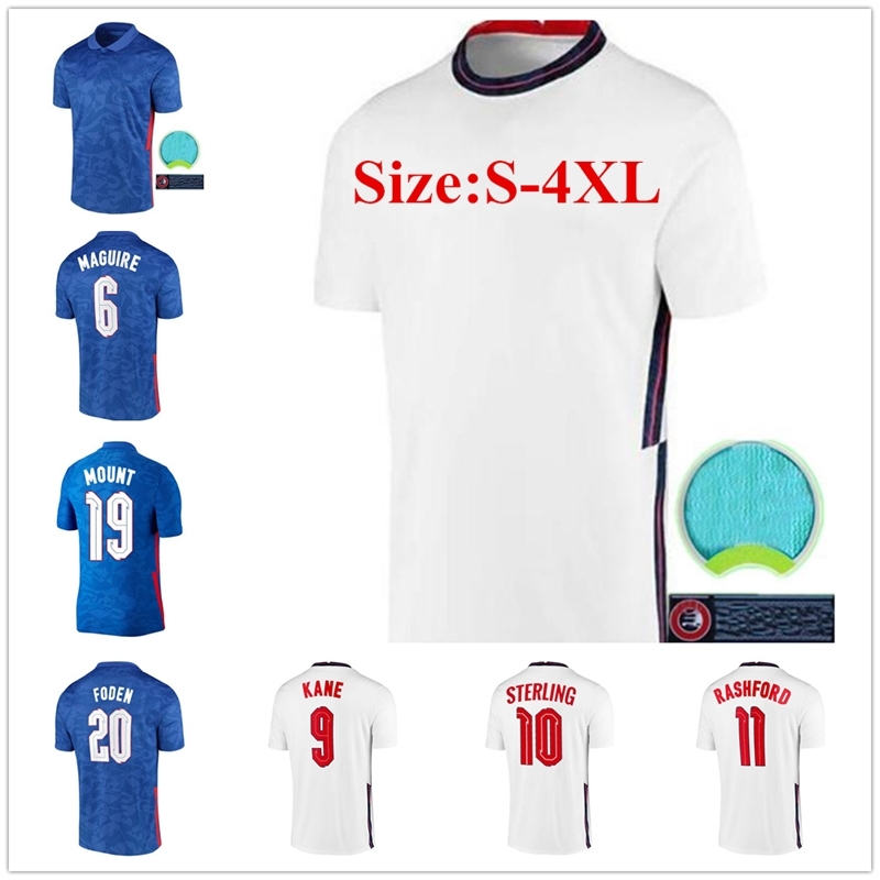 

A bulk wholesale Euro 2021 Cup KANE England Jersey Top Quality 20 21 Home Away STERLING Soccer Jerseys FODEN MOUNT SANCHO Football Shirts S-4XL, White;black