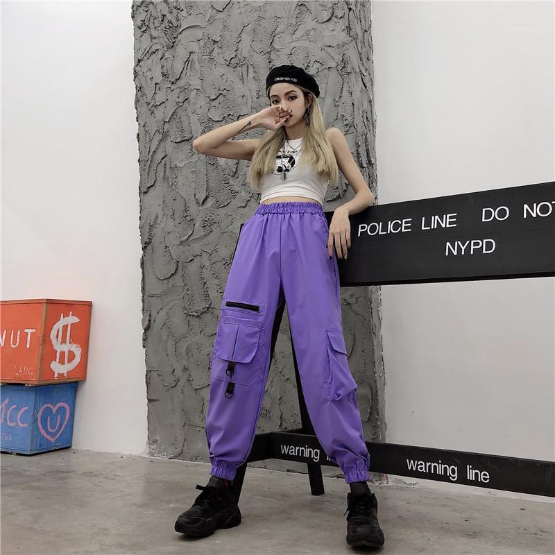 

Women's Pants & Capris Korean Ins Harajuku Style Hip Hop Cargo High Bf Casual Loose Fashion Trousers Women Autumn Clothing Hipster, Black;white