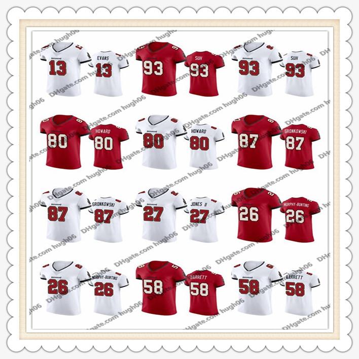 

Vapor Untouchable Elite NFL Tampa Bay Buccaneers Custom 13 Evans 93 Suh 80 Howard 87 Gronkowski 27 Jones II Football Jerseys, Black;red