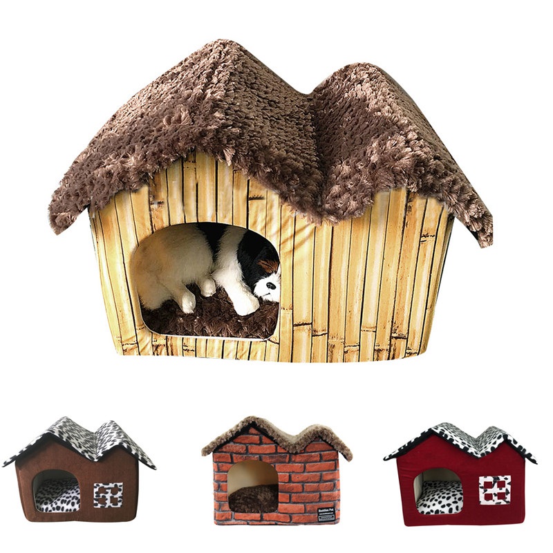 

Dog House Cat Kenne Warm Cat Cage Cute Dog House Puppy Nest Pet House Puppy Cat Comfortabe Fodabe Pet Bed Niche Pour Chien, Style 1-dog house