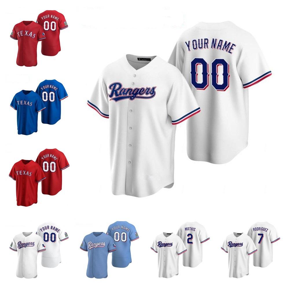 

Custom Texas Ryan 20 21 Rangers Jersey Gallo Odor Choo Hamels Fielder DeShields Beltre Mathis Santana Rodriguez Leclerc Minor Baseball -6xl, Mens color 1