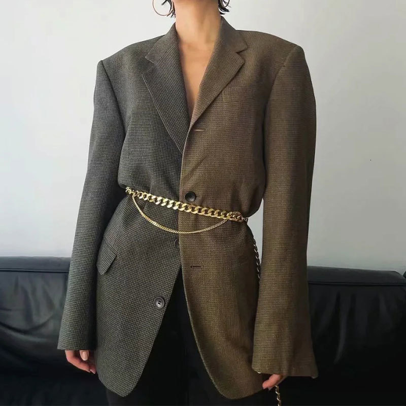 

women's suits & blazers za female blazer , woolen jacket, chess, long sleeve, casual, large jacket y47c, White;black