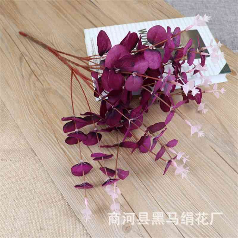 

16 fork Eucalyptus multicolor money leaf Home Hotel simulated green plant prop bundle