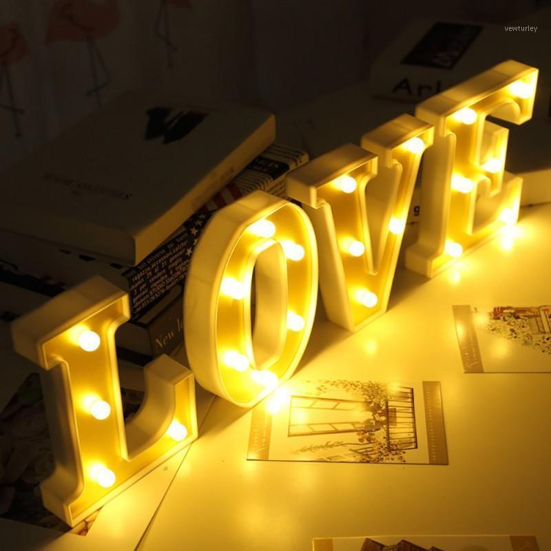 

Party Decoration 1pc White Christmas Letter LED Night Light Marquee Sign Alphabet Lights Lamp Home Club Outdoor Indoor Wall Wedding