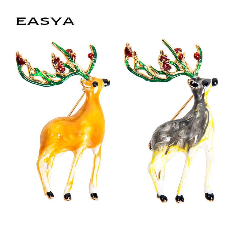 

Pins, Brooches Fashion Cute Deer Brooch For Women Christmas Gifts Year Fawn Elk Rhinestone, Gray