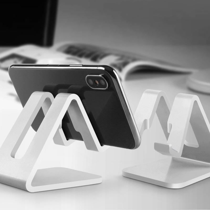 

Cell Phone Mounts & Holders Universal Aluminum Alloy Holder Metal Anti-slip Desktop Desk Mount Stand For