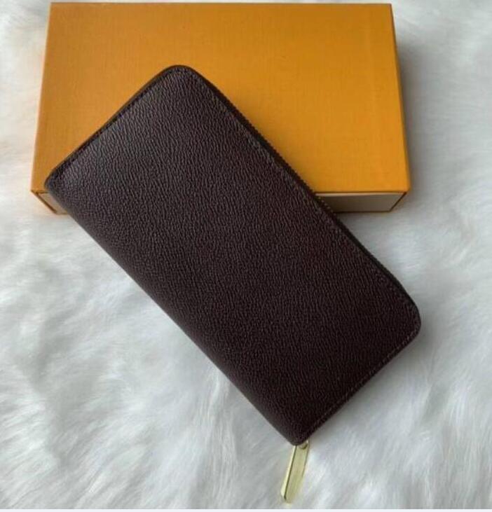 

Christmas gift Single zipper WALLET the most stylish way to carry around money cards and coins men women artificial leather purse card holder long business no box, Brown/flower