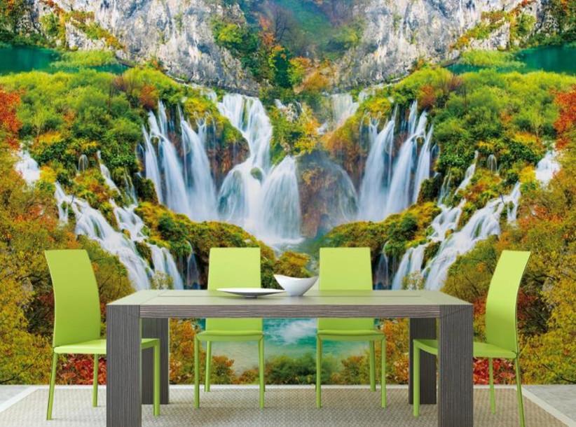 

Wallpapers Beautiful Scenery Flowing Water Waterfall Po Wallpaper Custom 3D Murals Modern Living Room Sofa Background Wall Art, Same as photo