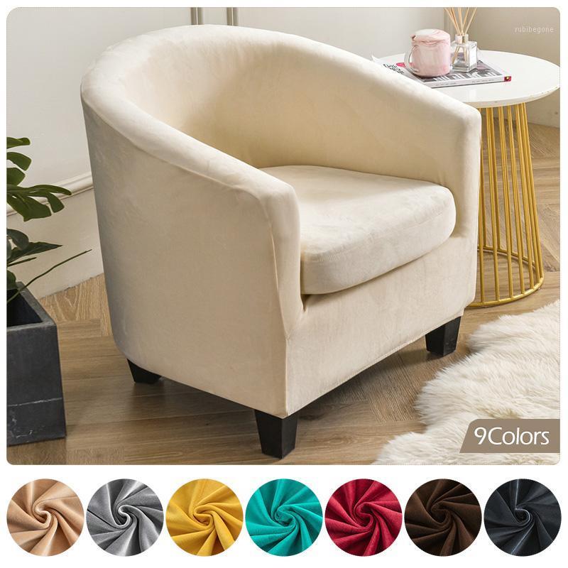 

Chair Covers Velvet Club Cover Stretch Washable Tub Single Sofa Slipcover Furniture Protector Home Decor