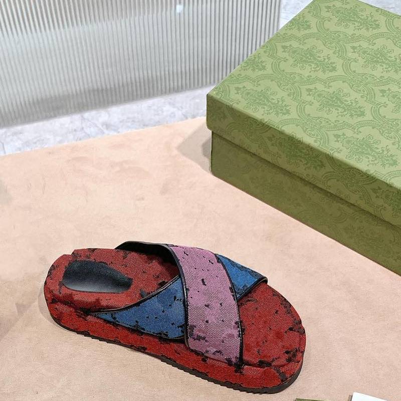 

multicolor series platform sandals cross-woven upper thick-soled increased gear rubber outsole letter upper, Black