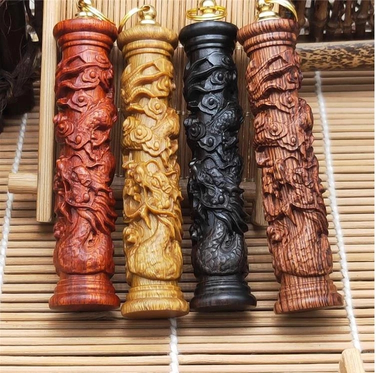 

Dragon pattern ebony Smoking Snuff Bottle Wooden Chinese Style Handicraft Gift Sniffer Bottles