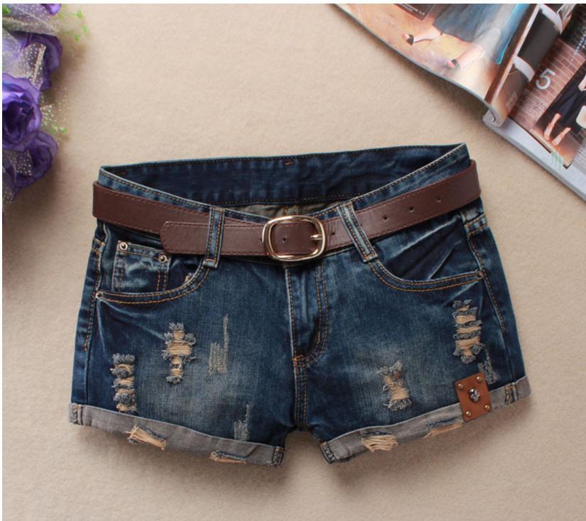 

Retrieve for Women Sexy Mini Shorts Ladies Clipboard Gates Jeans Low Taille Broek Without Belt Ripped Denim Short J2305, Color 2