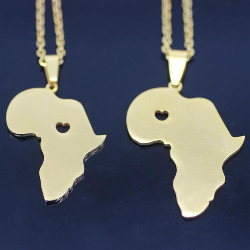 

Pendant Necklaces Africa Map Necklace High Quality Stainless Steel Jewelry For Men And Women Drop YP7504