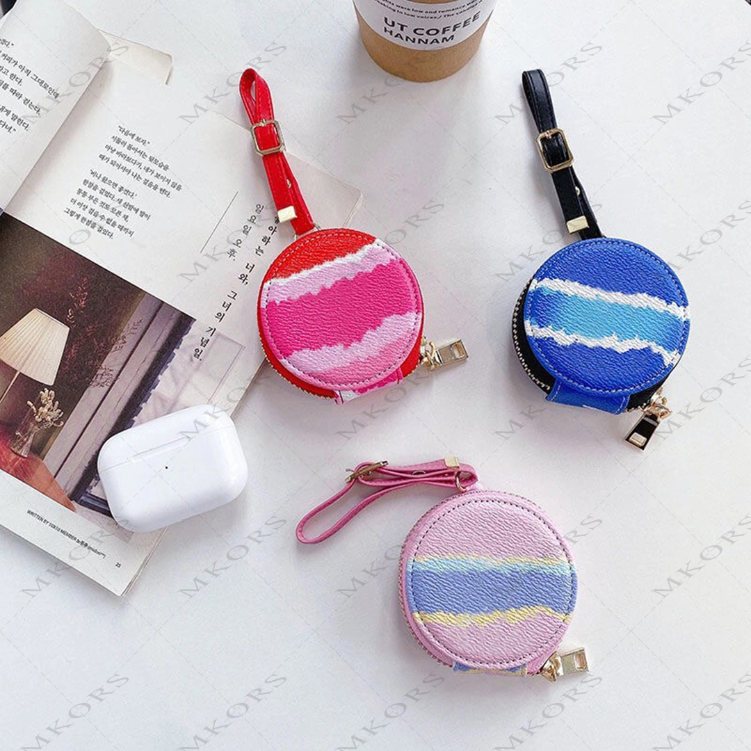 

Trendy Offshore Escale Design Wireless Earphone Case Universal for Airpods 1 2 Pro Leather Zipper Storage Cover 3 Colors with Fashion Pattern
