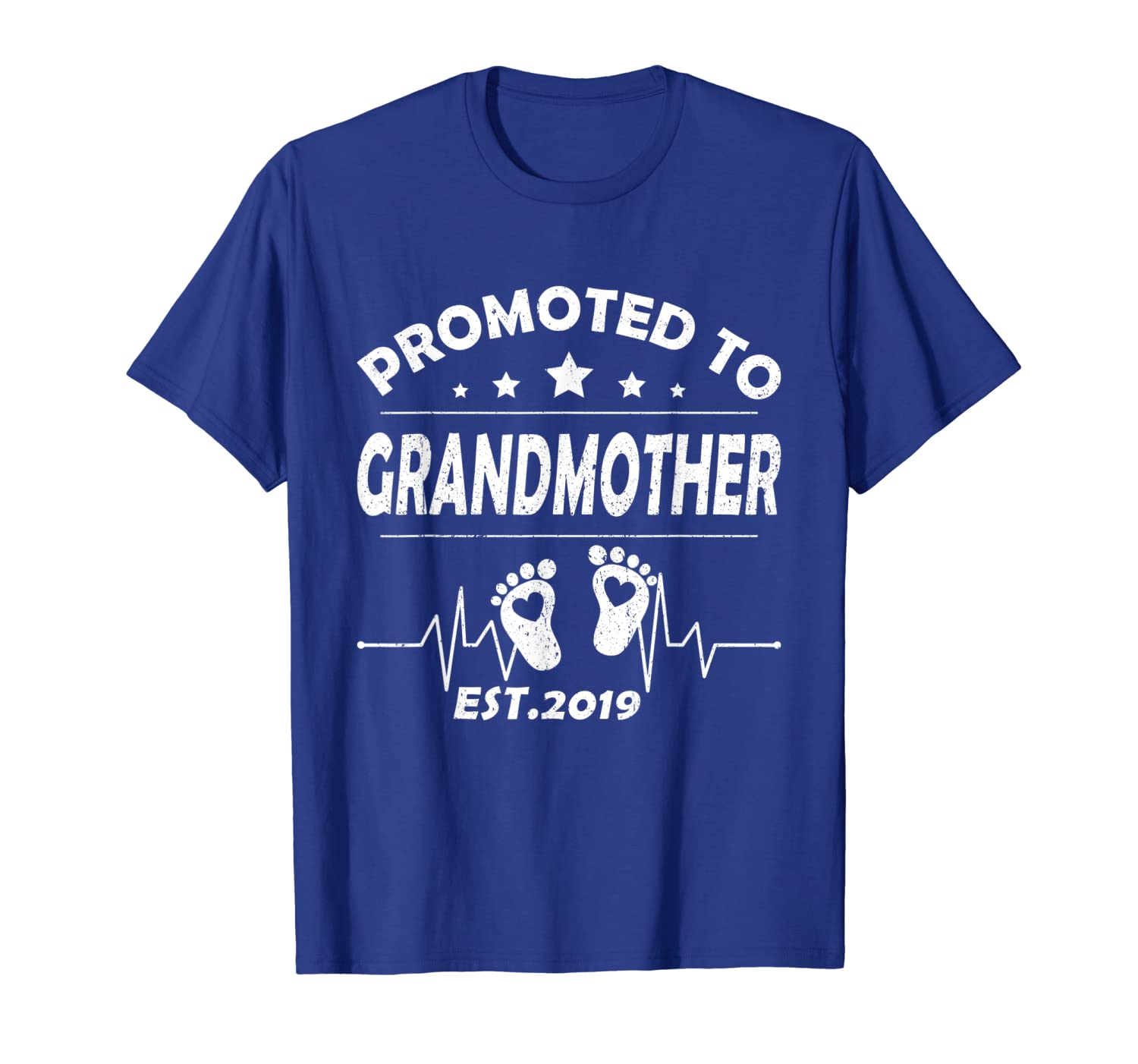 

Promoted To Grandmother Est 2019 Shirt First New Mothers Day, White;black
