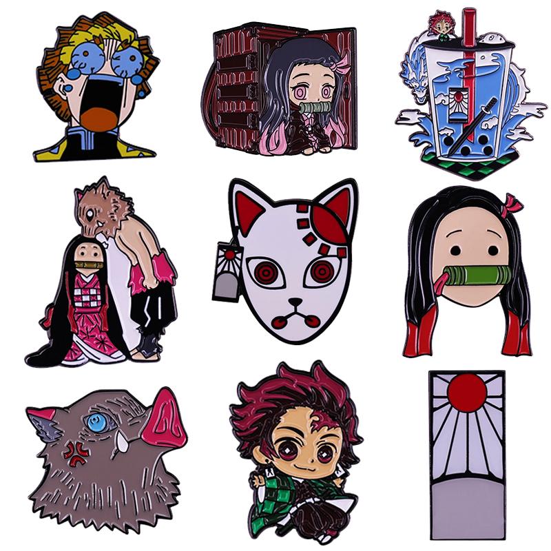 

Pins, Brooches Demon Slayer Kimetsu No Yaiba Brooch Brave Fighter Kamado Tanjirou Nezuko Inosuke Zenitsu Pin Manga Anime Jewelry