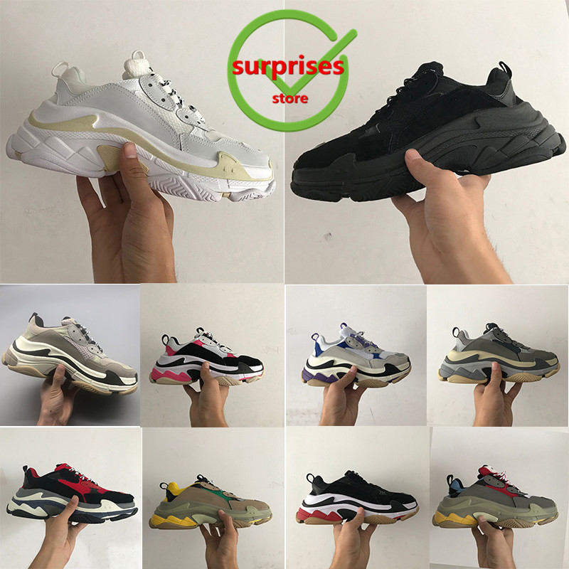 

triple s mens women Casual Shoes fashion Luxurys Designers vintage sneakers black white grey purple tennis trainers jogging walking outdoor, 5#color