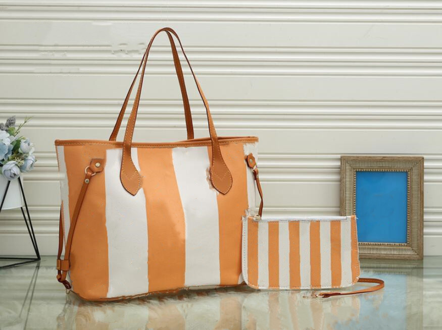 

high quality Color Bag Fashion Print Two-Piece Shoulder Bag Designer Handbags Ladies Handbag Women SHOP BAGS with WALLET, Brown