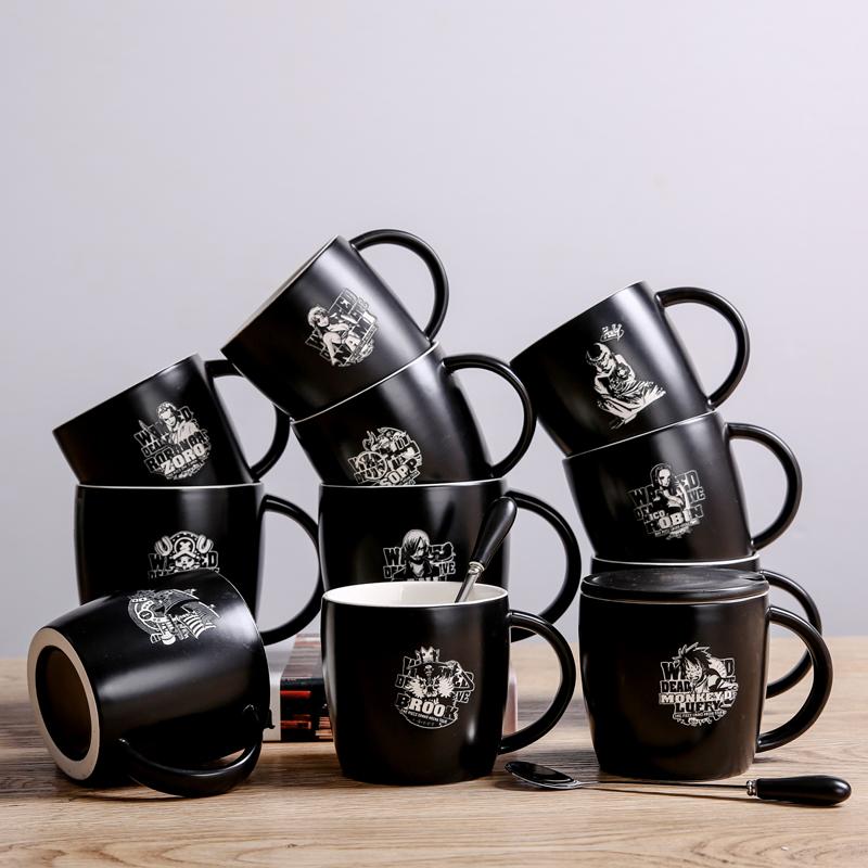 

Mugs Cartoon Coffee Cup Luffy Ceramic Saab Zero Ace With Cover And Spoon