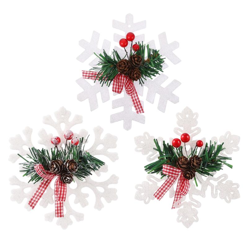 

Christmas Decorations 3pcs Xmas Snowflake Ornaments Decorative Hanging Decor