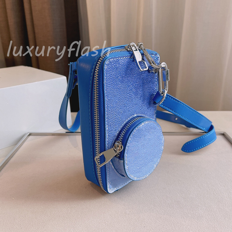 Men Designers Camera Bag Summer Sky Blue Compact Fashion Messenger Bags Luxurys High-quality Women Mobile Phone Purses 2021 Latest