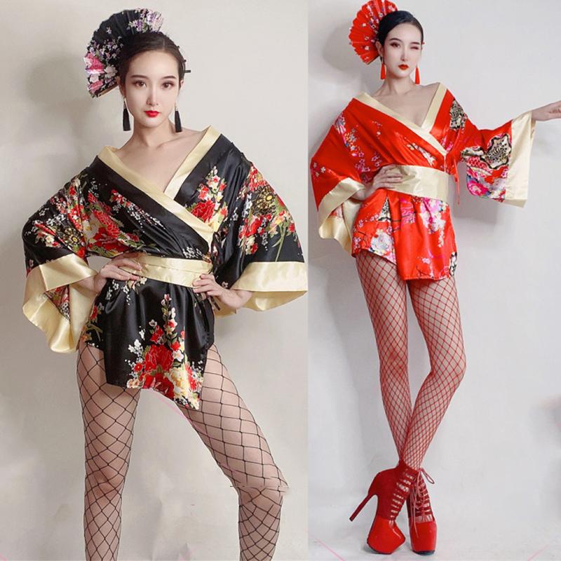 

Stage Wear Bar Nightclub Sexy Cheongsam Dress Women Hip Hop Jazz Dance Costume Chinese Style Gogo Dancer Outfits Performance Suit DNV15275, Red pants