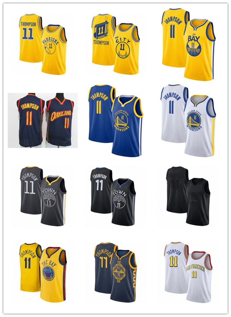 

2021 Klay custom men women youth 11 Thompson Golden State Warrior basketball jerseys red Blue jersey leave number name