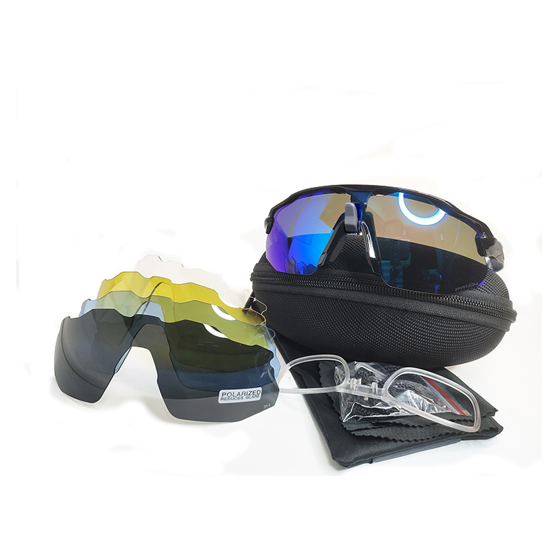 

Oudoor Sport Cycle Eyewear Men Women Fashion Sunglasses Bike Bicycle Glasses with Case and 5 Lens Black Polarized polarization goggles Model 9442