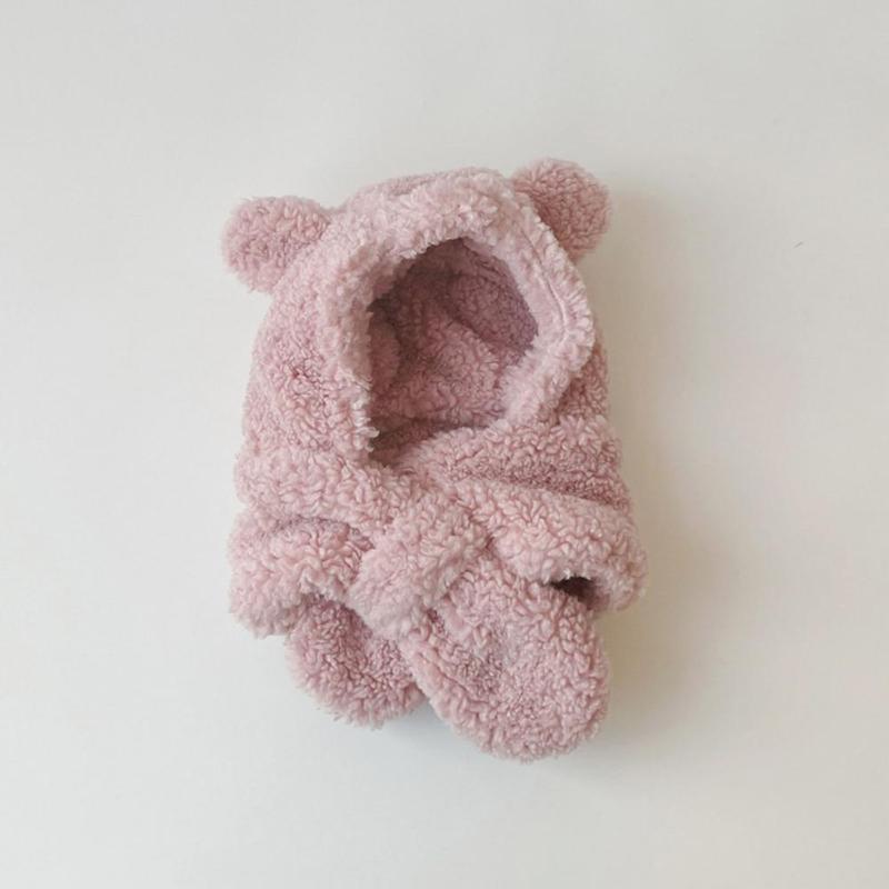 

Caps & Hats Neck Protection Daily Costume Lovely Appearance Cute Bear Ear Girls Plush Cap Scarf Hat For Wear, Yellow