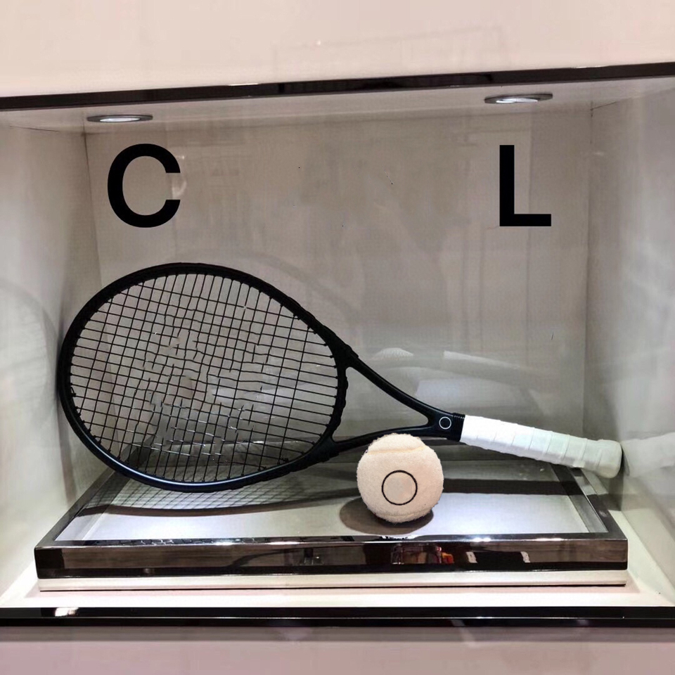 

CHANNEL Spalding Carbon Fiber Tennis Racket Racquets Equipped Fashion Luxurys Designers Grip Countervail Gift