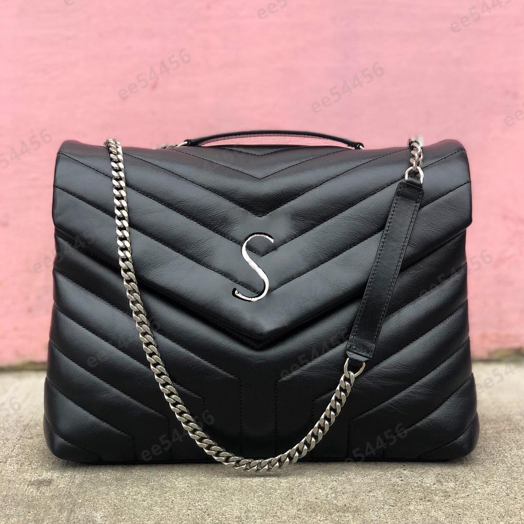 

Top quality Shoulder Bag Real Leather Women's Cleo LOULOU brushed tote Handbag Luxury Designer man small hobo Wallet Crossbody Bags wom