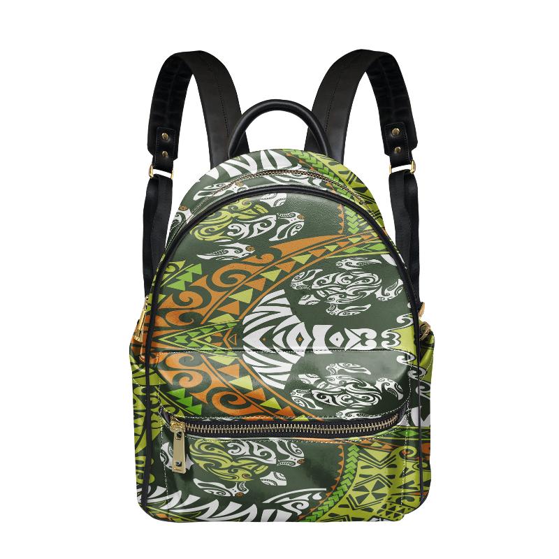 

Backpack Cumagical PU Leather Mini Yellow Tribal Green Floral Pattern Polynesia Casual Style Fashion For Ladies, Cc6191d73