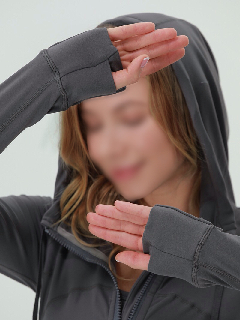 

lu original Define yoga clothes slim hooded jacket stretch zipper sweatshirt women loose and thin high-end fashion morning running training fitness clothing, Lu lavender hoodie