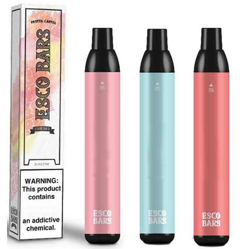 

Top Quality ESCO BARS MESH 2500 Puff Single Disposable vape e cigarette 6ml pod device 5% Strength 1000mah Battery