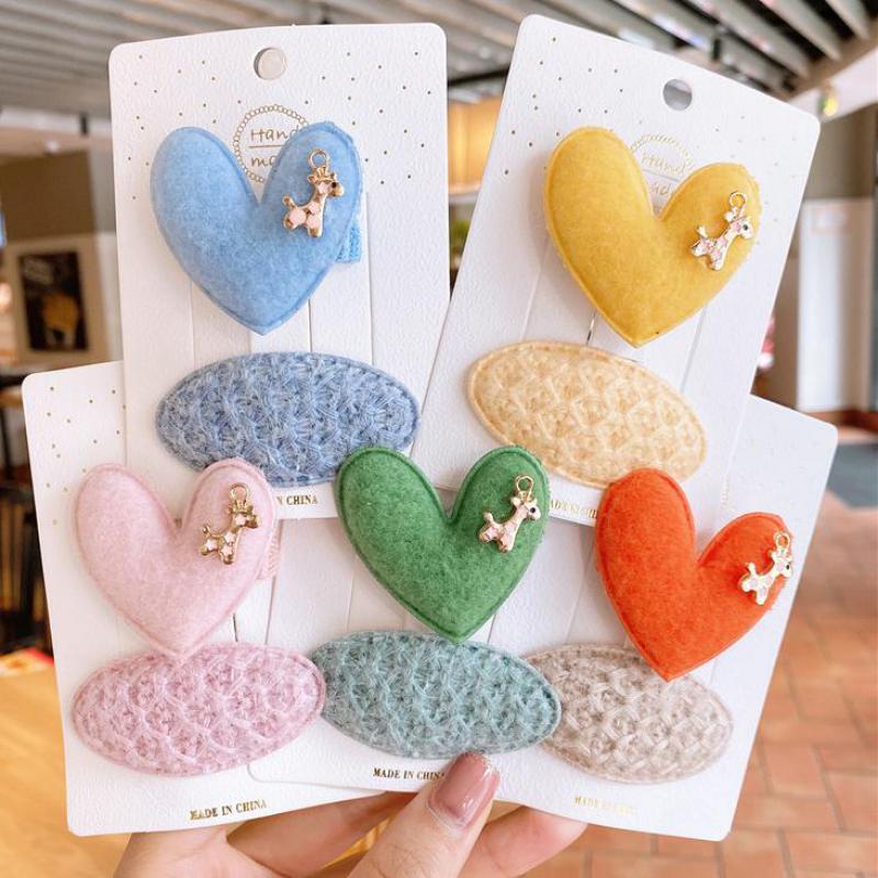 

Hair Accessories WYINYA Children's Candy Color Plush Love Hairpin Little Girl Side Clip Girls Princess Baby Headdress, B5