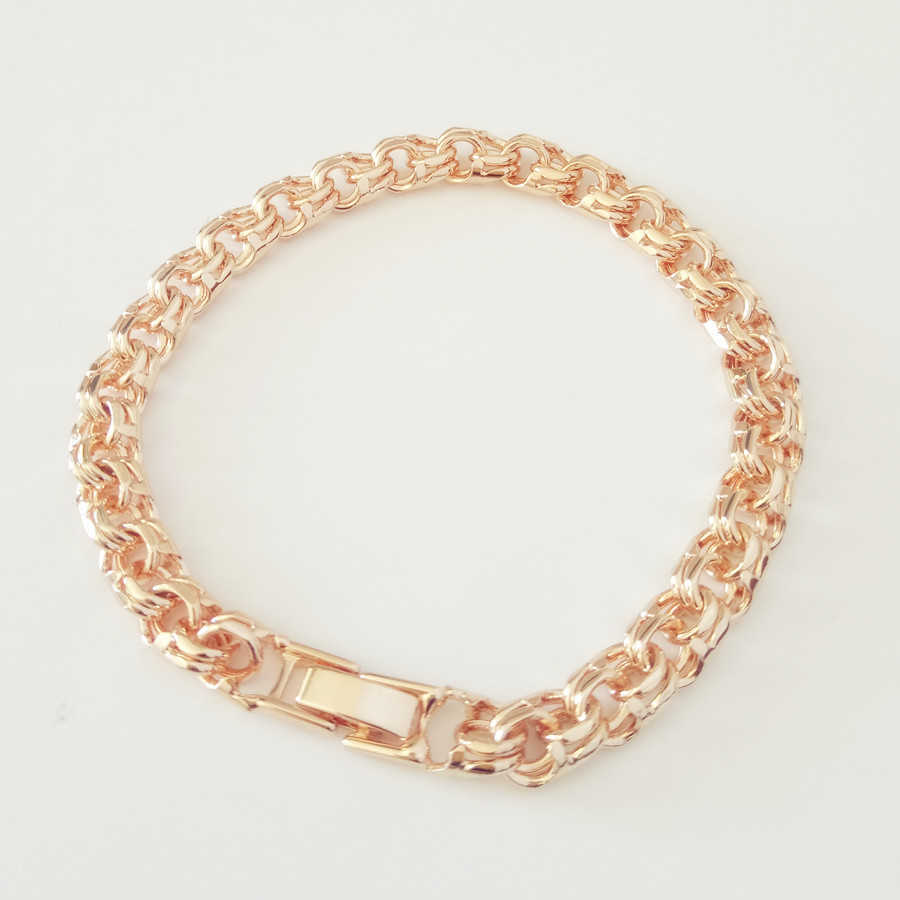 Rose Jewelry A Form of Weaving Long 7MM Wide Hand Catenary Gold Color Bracelet Men and Women designer bracelet women luxury jewelry gold mens love b