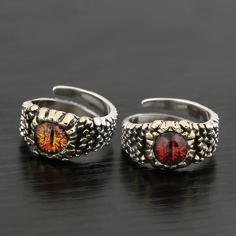 

Cluster Rings Original Designer Craftsmanship Dark Demon Series Open Ring Retro Creative Exaggerated Domineering Men's Silver Jewelry