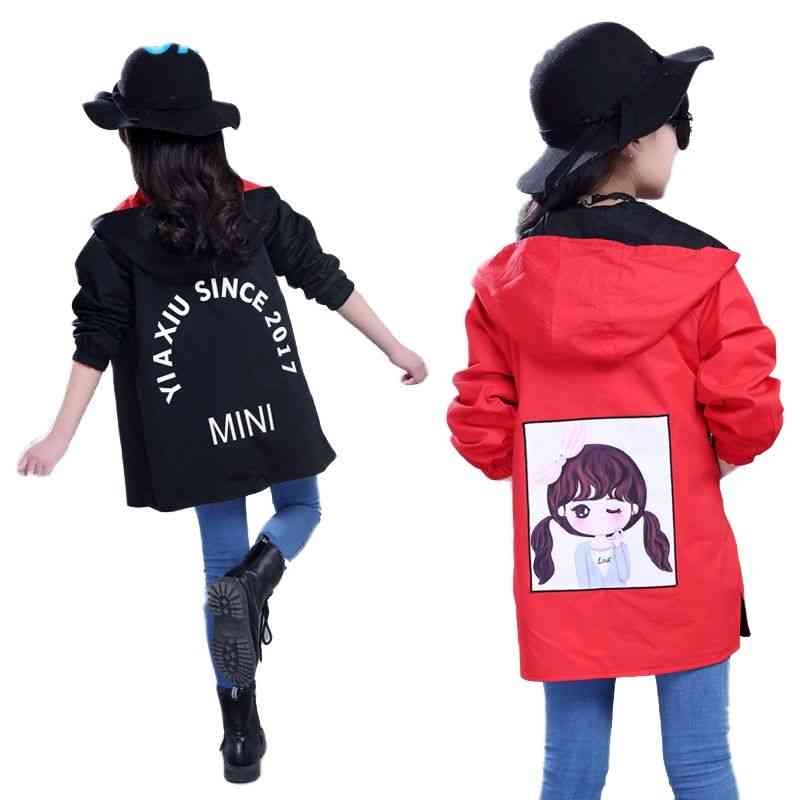

down coat cutyome womens and mens windbreaks long jackets with letters youth coats spring and autumn, Black and red coat