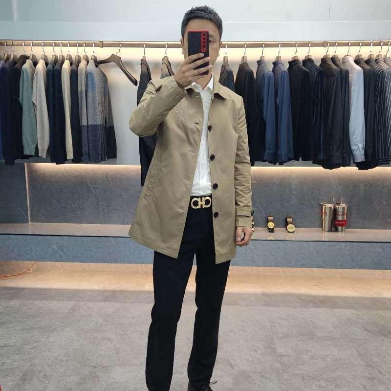 

Men's Trench Coats Early Autumn Men Coat, Black