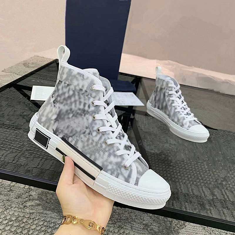 

Classic Canvas oblique Man Casual Shoes US 13 for Women Fashion Lace Up White AND Black Top quality Designer Sneaker With Blue Box, As pic