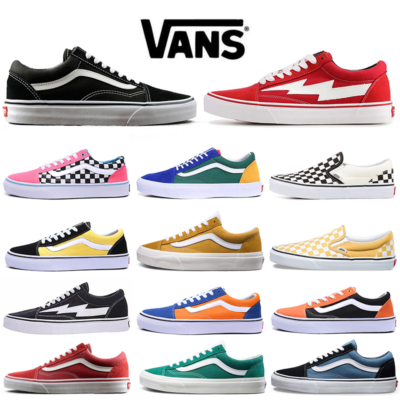 

Newest Van Old Skool men women running shoes slip on triple black white red Fear of God Checkerboard mens trainer outdoor sports sneakers Wholesale, Item #9