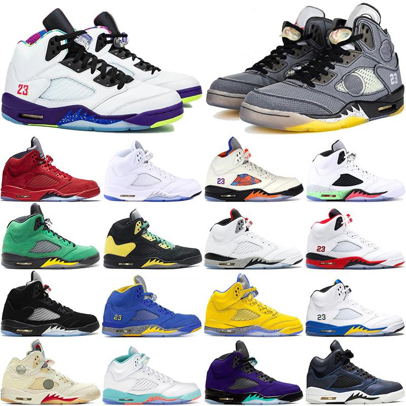 

Jumpman 5 5s What The Alternate Bel-Airs Olympic Mens Shoes High OG Pink Black Muslin Grape Womens Trainers Sneakers, 31