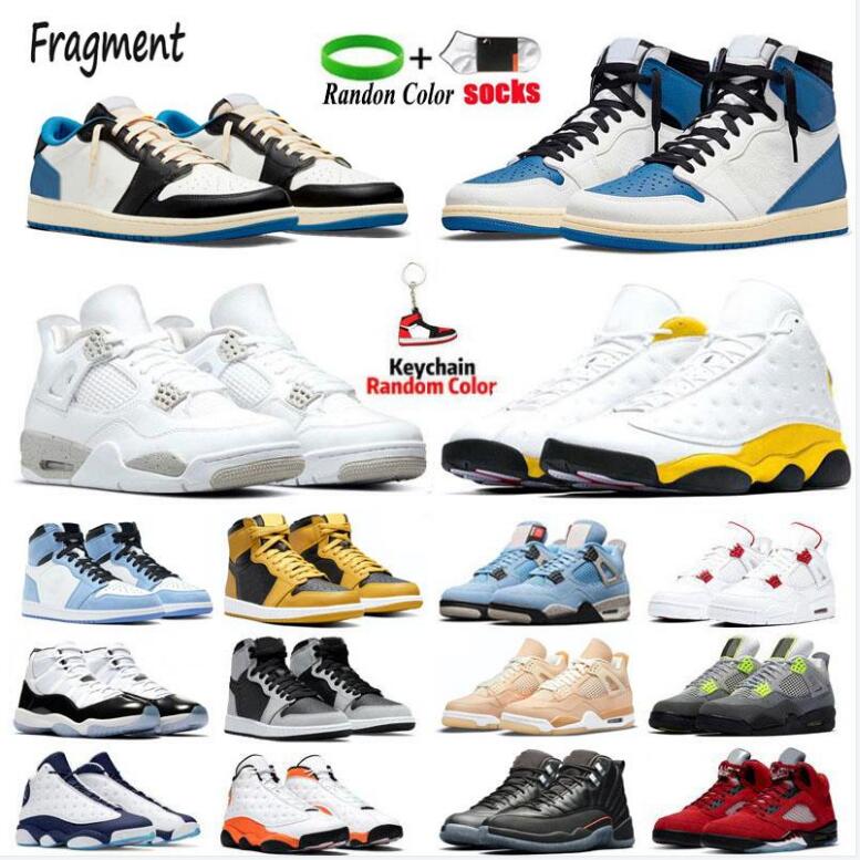 

1s OG Fragment Men basketball shoes Sneakers 4 4s White Oreo Neon University Blue 12s Lagoon Pulse Red Flint 13s Reverse Bred mens trainers