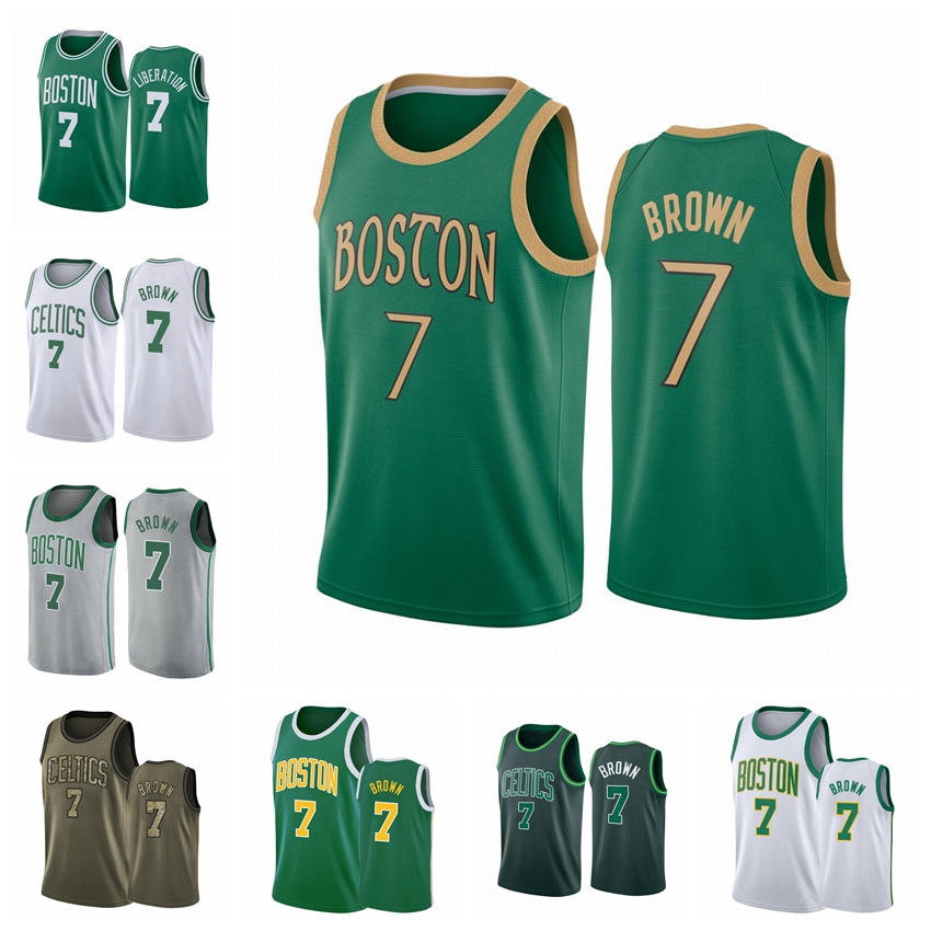

CelticsMEN Jaylen Brown #7 2017-18 Association White Basketball Jersey