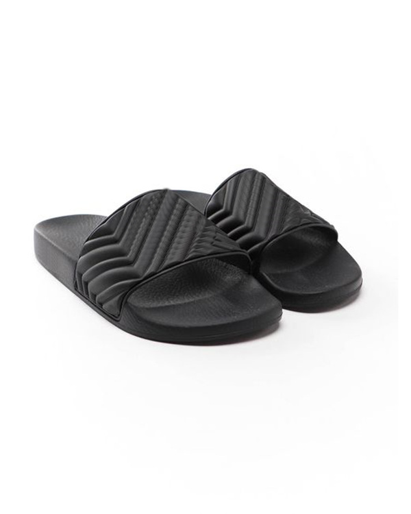 

Cruise 2020 mens womens unisex black Matelasse Rubber Slide sandals Flat beach slippers Molded rubber footbed