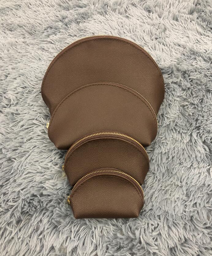 

fashion Women cosmetic bags organizer famous makeup bag designer travel pouch make up bag ladies cluch purses organizador toiletry bag 4pcs, Coffee lattice