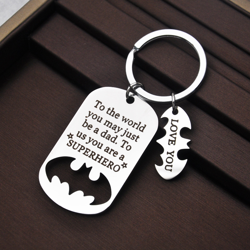 

DIY Stainless Steel Key chain Engraved To the world you may just be a dad Keychain Father's Day Gift