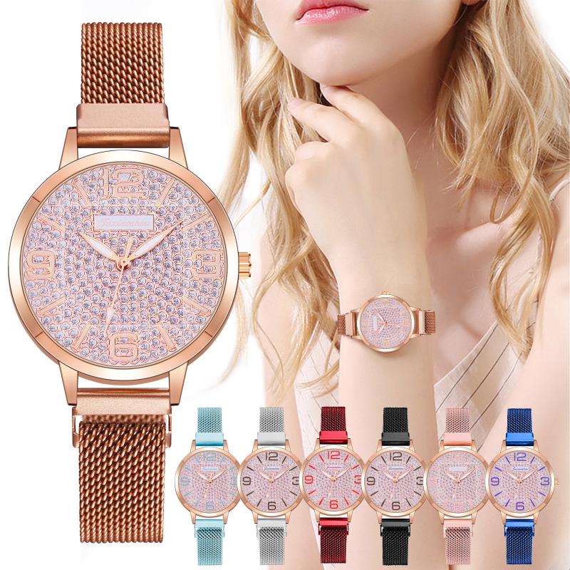 

Wristwatches Women Digital Watches Fashion Watch Clock Stainless Steel Casual Dress Wrist Crystal Jewelry