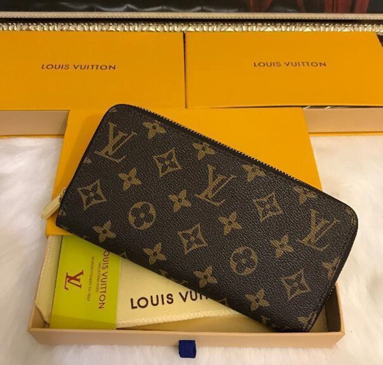 

Designers luxurys Single zipper PU Leather Wallets for Mens Purse High-Quality Cluch Cente Party Womens Traver Wallets GGLVLouisVittonYSLVUTTON, Brown flower
