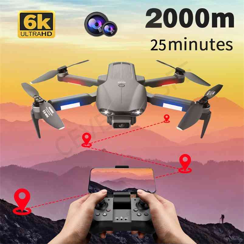 

F9 GPS Drone 6K Dual HD Camera Professional Aerial Pography Brushless Motor Foldable Quadcopter RC Distance 2000M 210925, Gps-5g-4k 1b foambox